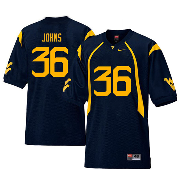 NCAA Men's Ricky Johns West Virginia Mountaineers Navy #36 Nike Stitched Football College Retro Authentic Jersey BR23A83DM